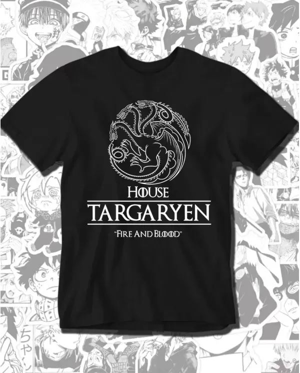 Camiseta Estampada Game Of Thrones House Of Targaryen 🎬 Calidad Premium