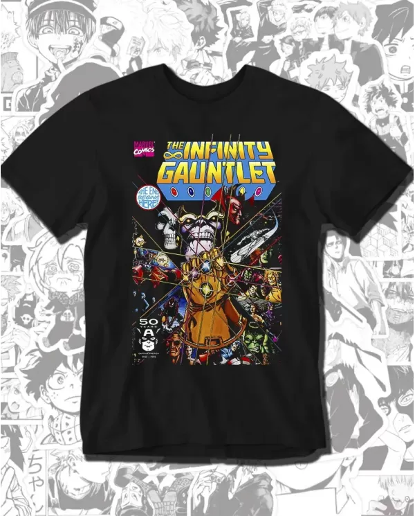 Camiseta Estampada Marvel Guantelete del Infinito Comic 🎬 Calidad Premium
