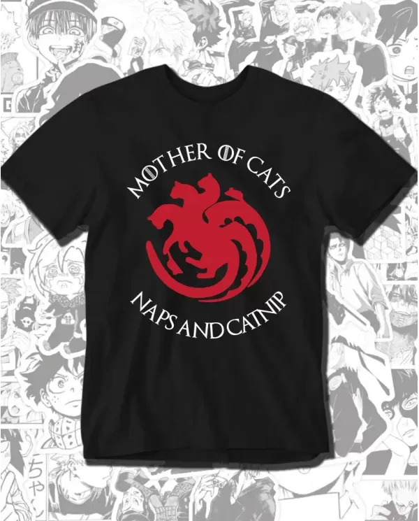 Camiseta Estampada Game Of Thrones Mother Of Cats 🎬 Calidad Premium