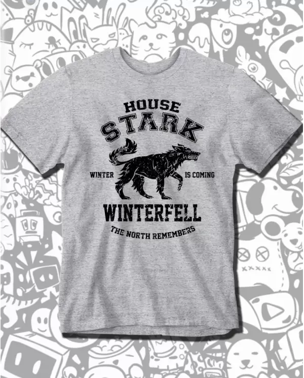 Camiseta Estampada Game Of Thrones House Of Stark Winter is Coming 🎬 Calidad Premium