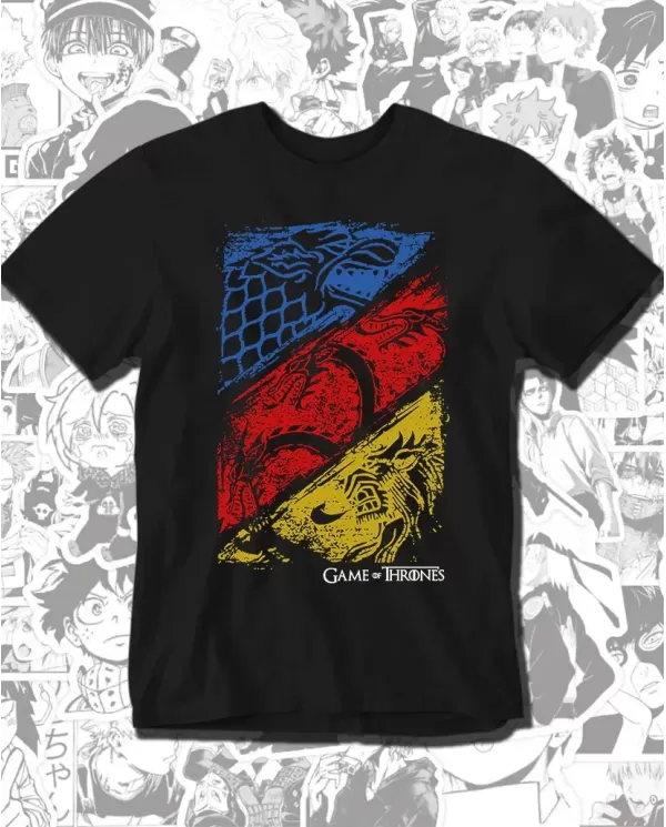 Camiseta Estampada Game Of Thrones Houses 🎬 Calidad Premium