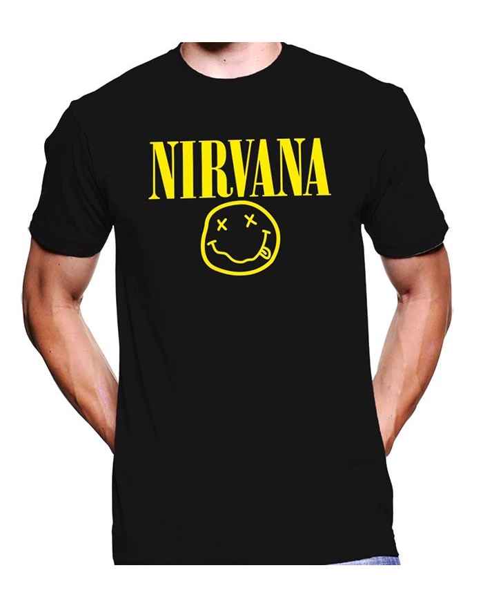 Mal funcionamiento cangrejo Cooperativa Camiseta Estampada Hombre Nirvana Color Color Negro Talla S