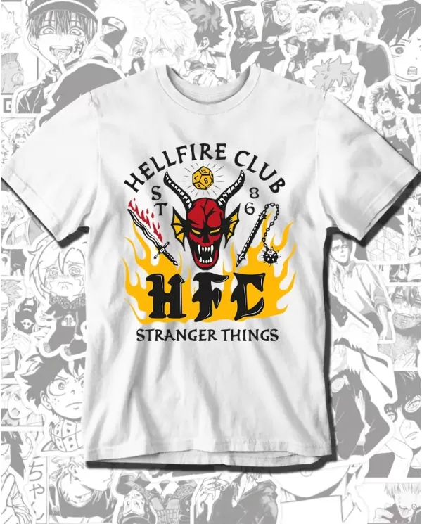 Camiseta Estampada Hellfire Club Stranger Things Metallica 🎬 Calidad Premium