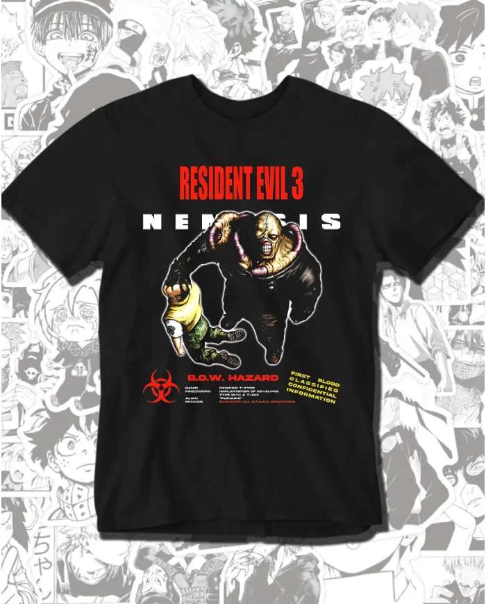 Camiseta Estampada Resident Evil 3 Nemesis 🎮 Calidad Premium