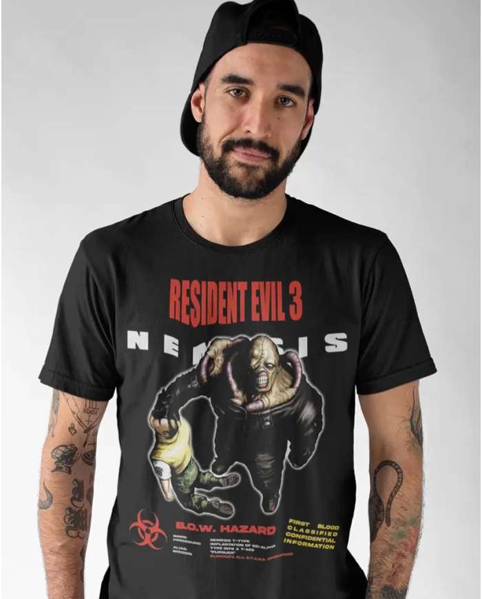 Camiseta Estampada Resident Evil 3 Nemesis 🎮 Calidad Premium