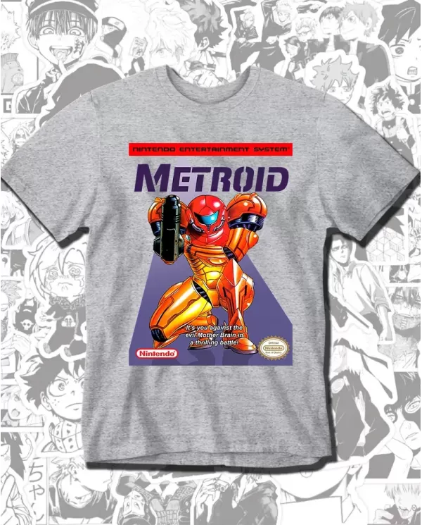 Camiseta Estampada Metroid Super Nintendo 🎮 Calidad Premium