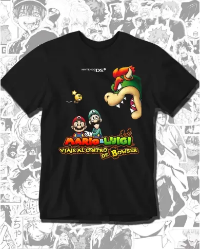 Camiseta Estampada Viaje De Mario Y Luigi Al Centro De Bow 🎮 Calidad Premium