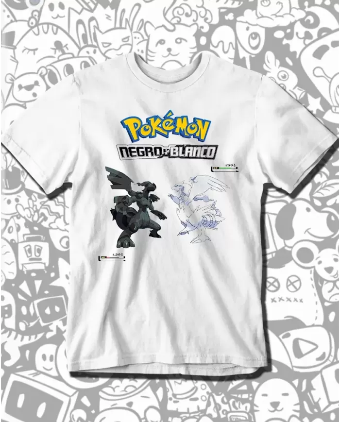 Camiseta Estampada Pokemon Black And White Ds 🎮 Calidad Premium