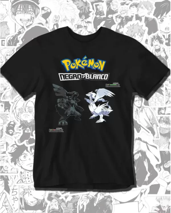 Camiseta Estampada Pokemon Black And White Ds 🎮 Calidad Premium