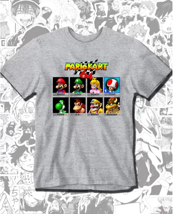 Camiseta Estampada Mario Kart 64 🎮 Calidad Premium