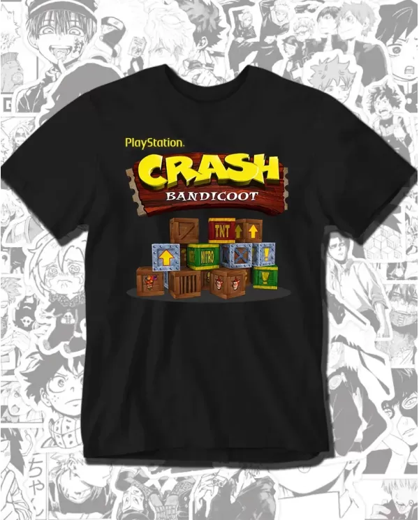 Camiseta Estampada Crash Bandicut Ps1 🎮 Calidad Premium