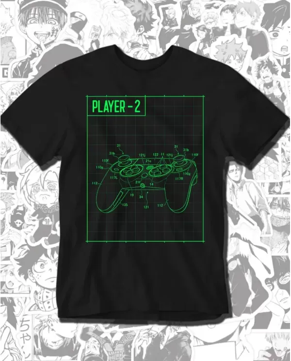 Camiseta Estampada Player 1 Player 2 🎮 Calidad Premium