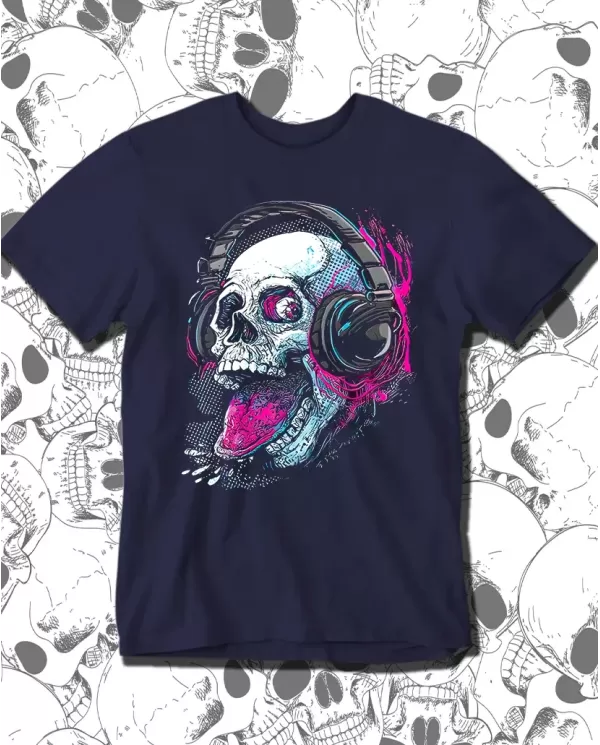 Camiseta Estampada Headphones Skull 💀 Calidad Premium