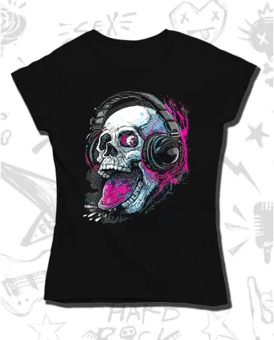 Camiseta Estampada Headphones Skull 💀 Calidad Premium
