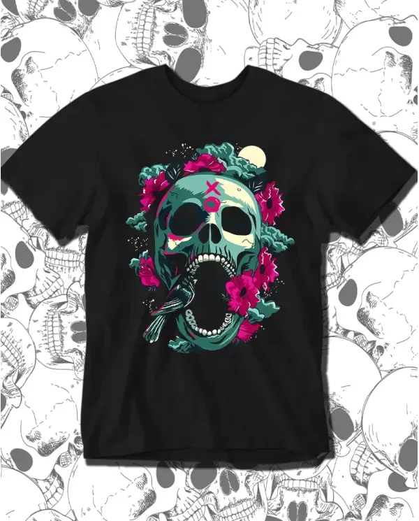 Camiseta Estampada Bird Skull 💀 Calidad Premium
