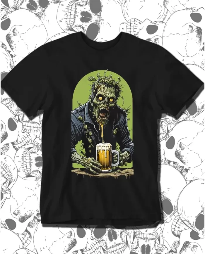 Camiseta Estampada Zombie Beer 💀 Calidad Premium