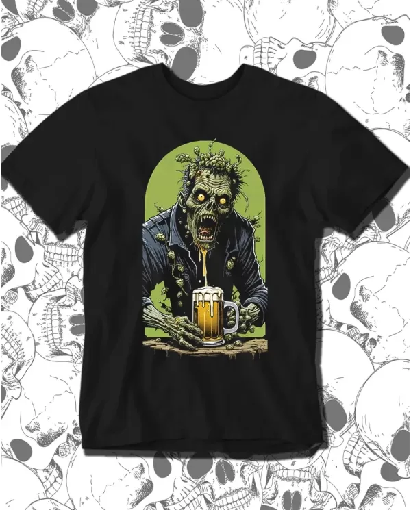Camiseta Estampada Zombie Beer 💀 Calidad Premium