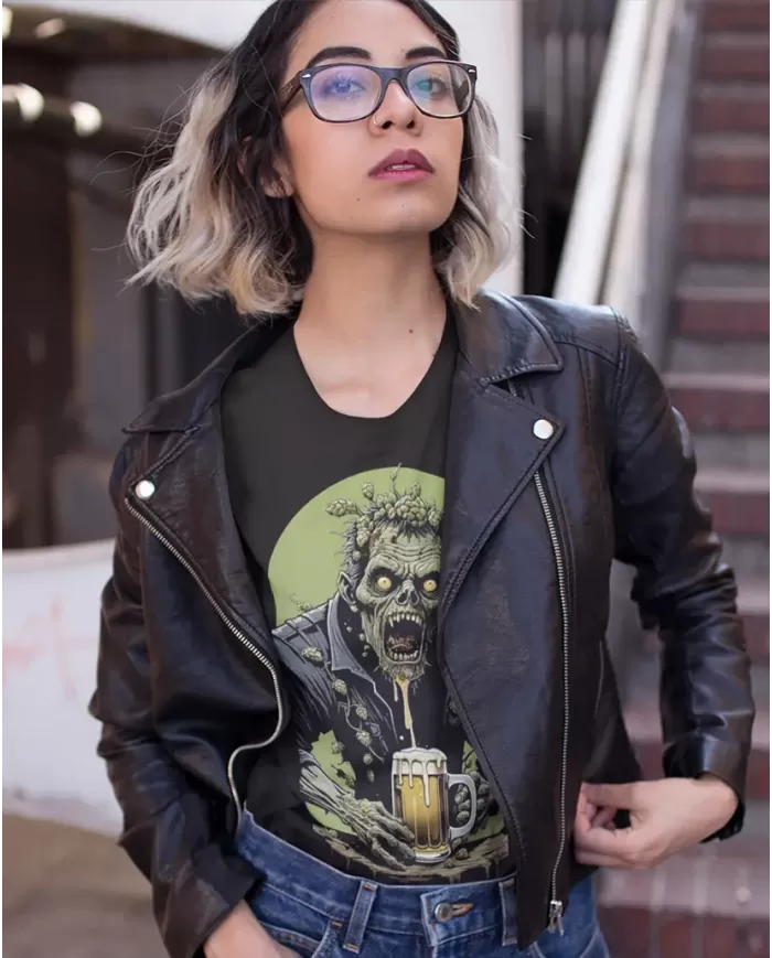 Camiseta Estampada Zombie Beer 💀 Calidad Premium