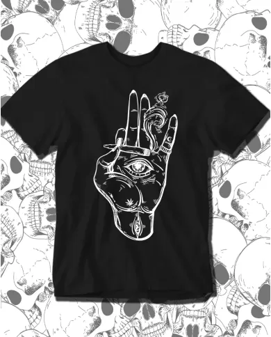 Camiseta Estampada Hand Cigarette 💀 Calidad Premium