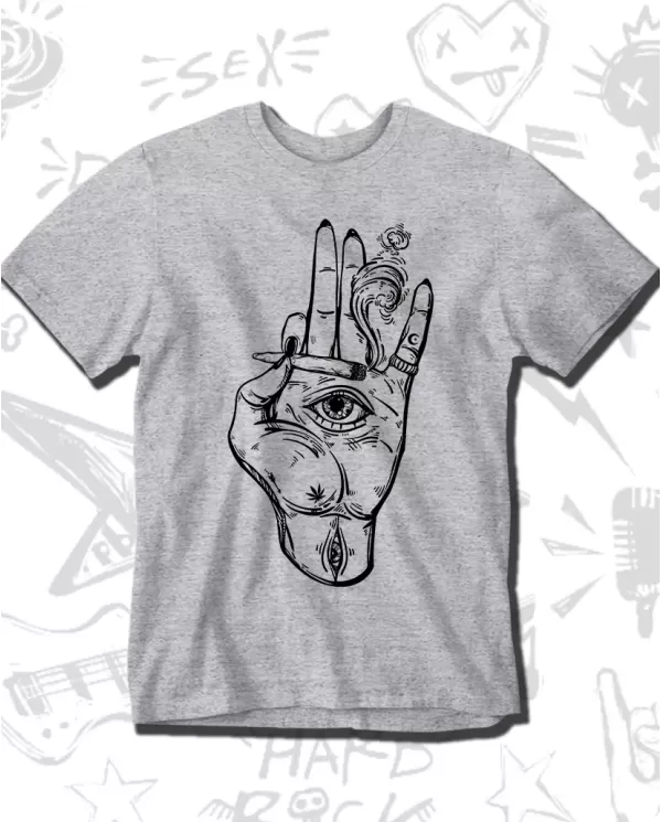 Camiseta Estampada Hand Cigarette 💀 Calidad Premium