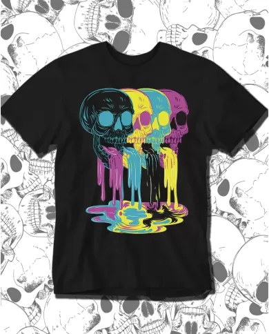 Camiseta Estampada Color Skull 💀 Calidad Premium