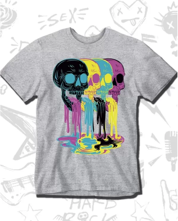 Camiseta Estampada Color Skull 💀 Calidad Premium
