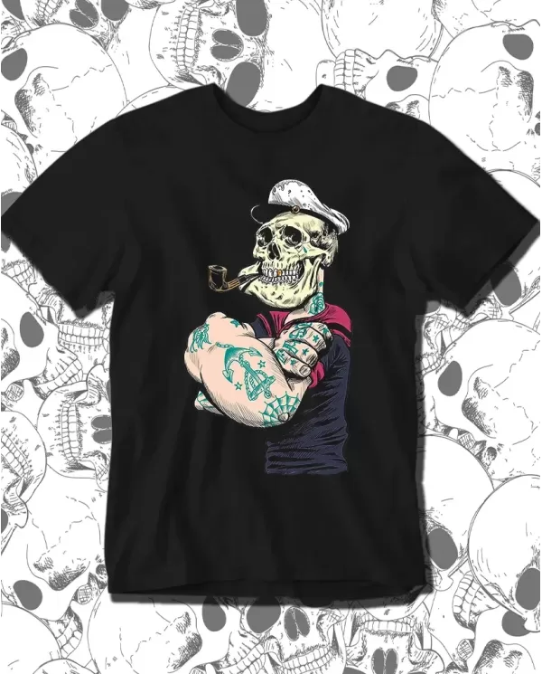 Camiseta Estampada Popeye Skull 💀 Calidad Premium