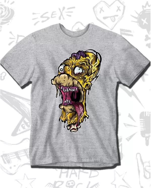 Camiseta Estampada Homero Zombie 💀 Calidad Premium