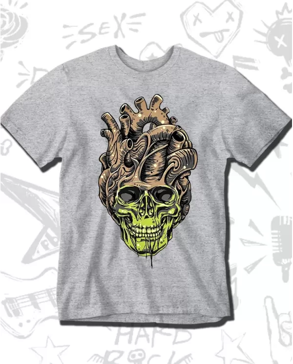 Camiseta Estampada Heart Skull 💀 Calidad Premium