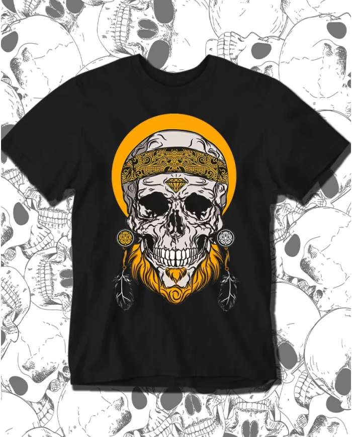 Camiseta Estampada Yellow Skull 💀 Calidad Premium