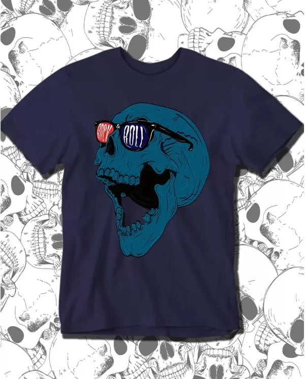 Camiseta Estampada Rock and Roll Skull 💀 Calidad Premium