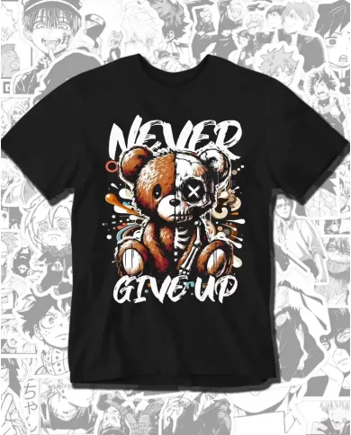 Camiseta Estampada Never Give Up 👽 Calidad Premium