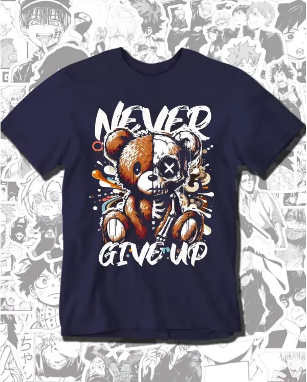 Camiseta Estampada Never Give Up 👽 Calidad Premium