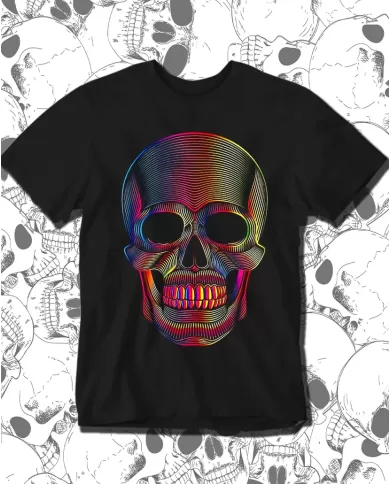 Camiseta Estampada Skull Colors 02 👽 Calidad Premium