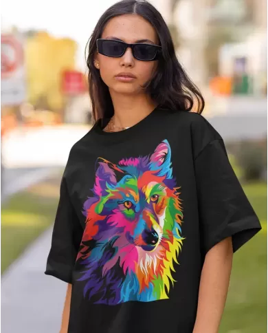 Camiseta Estampada Color Wolf 👽 Calidad Premium