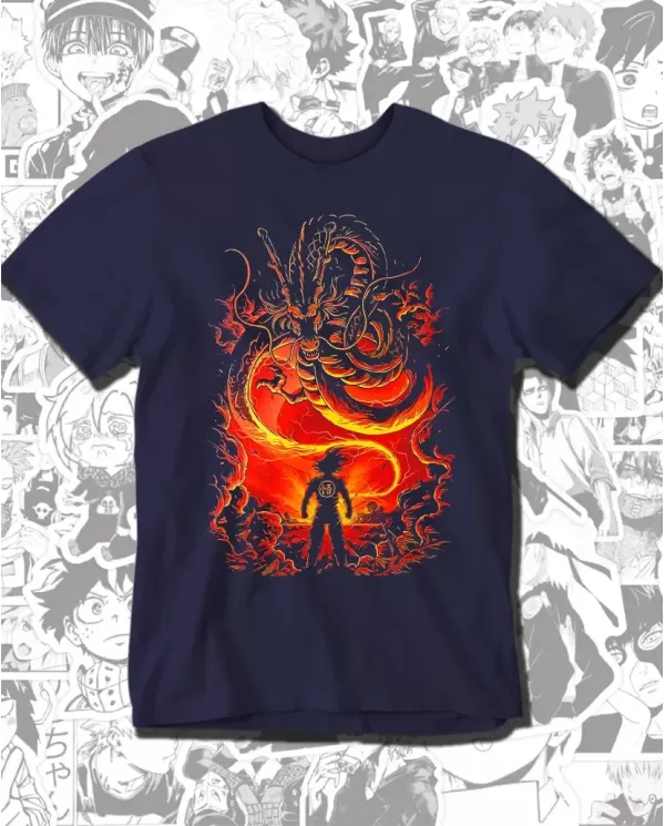 Camiseta Estampada Dragon Ball Goku Red 🍜 Calidad Premium