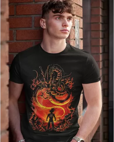 Camiseta Estampada Dragon Ball Goku Red 🍜 Calidad Premium