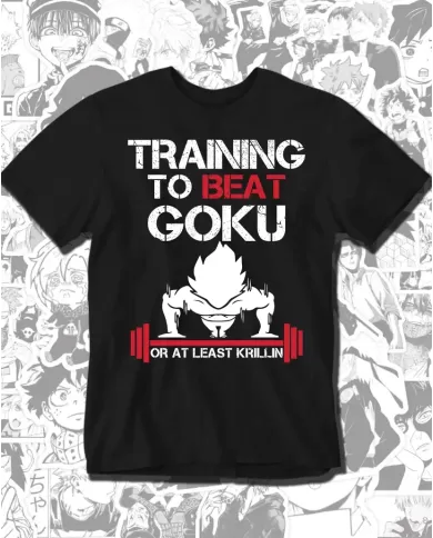 Camiseta Estampada Dragon Ball Training To Beat Goku 🍜 Calidad Premium