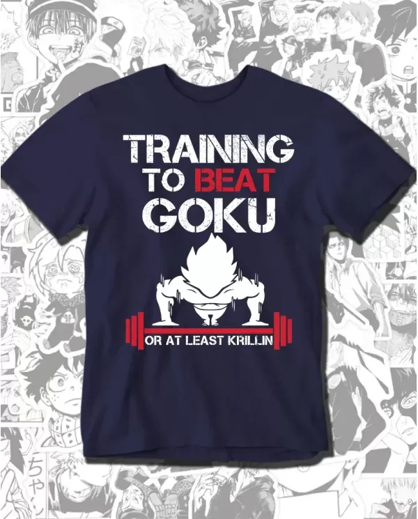 Camiseta Estampada Dragon Ball Training To Beat Goku 🍜 Calidad Premium