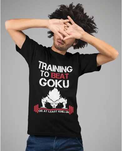 Camiseta Estampada Dragon Ball Training To Beat Goku 🍜 Calidad Premium