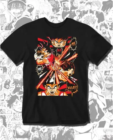 Camiseta Estampada Dragon Ball Goku Vs Vegeta 02 🍜 Calidad Premium