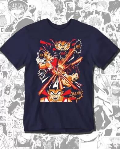 Camiseta Estampada Dragon Ball Goku Vs Vegeta 02 🍜 Calidad Premium