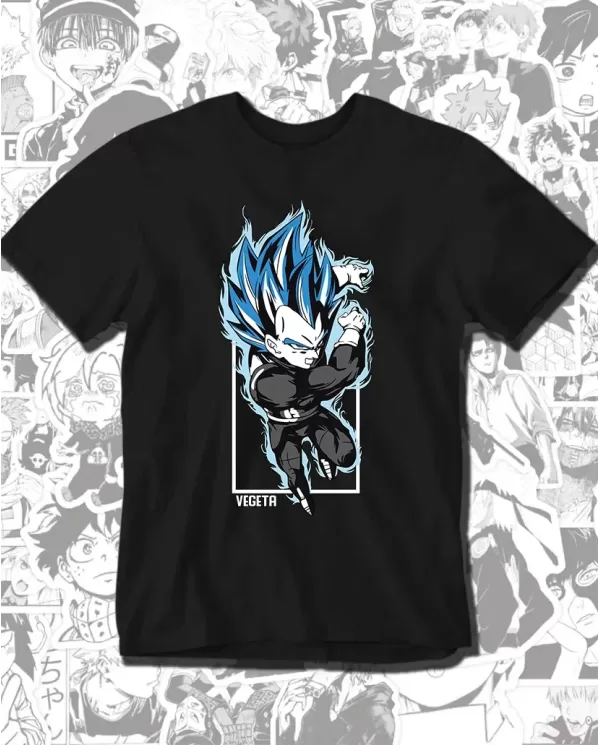 Camiseta Estampada Dragon Ball Vegeta SSJ Blue 01 🍜 Calidad Premium
