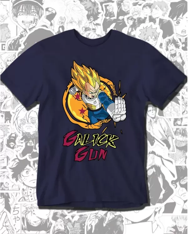 Camiseta Estampada Dragon Ball Vegeta Galick Gun 🍜 Calidad Premium