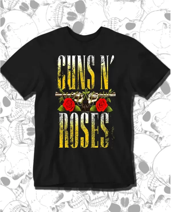 Camiseta Estampada Guns And Roses Yellow 🤟 Calidad Premium