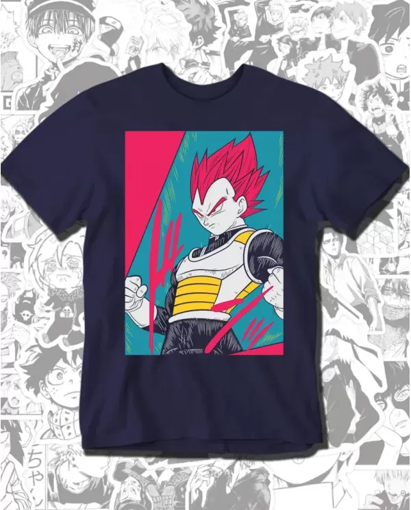Camiseta Estampada Dragon Ball Vegeta Fase Dios 🍜 Calidad Premium