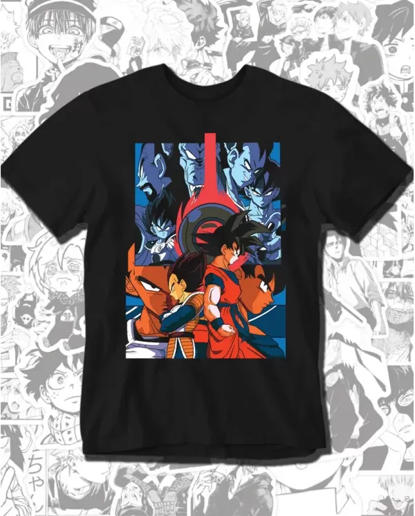 Camiseta Estampada Dragon Ball Goku Vs Vegeta 🍜 Calidad Premium