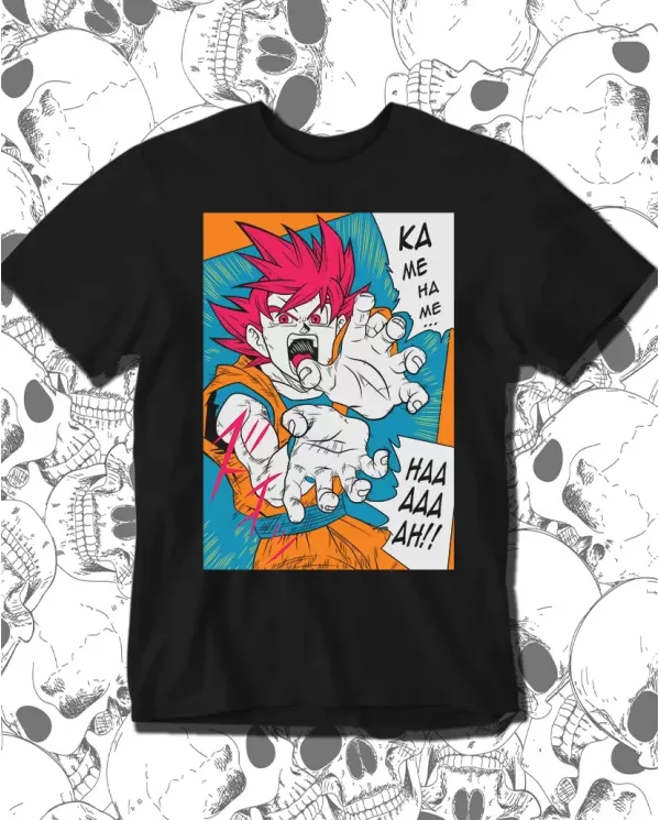 Camiseta Estampada Dragon Ball Goku Fase Dios 🍜 Calidad Premium
