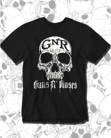 Camiseta Estampada Guns And Roses Black Skull 🤟 Calidad Premium
