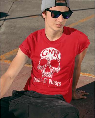 Camiseta Estampada Guns And Roses Black Skull 🤟 Calidad Premium